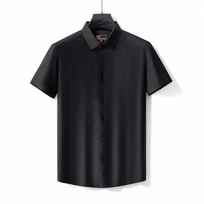 Stitchless Stretch Poplin SS Shirt BLACK - My Men's Shop