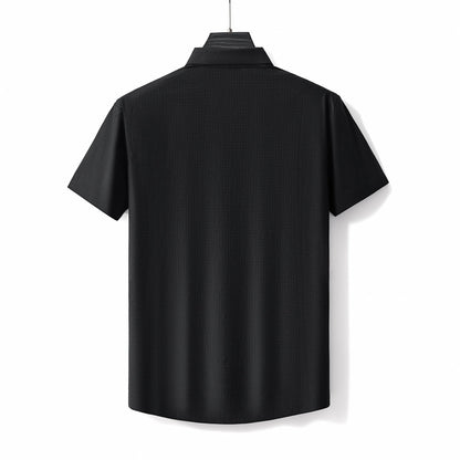 Stitchless Stretch Poplin SS Shirt BLACK - My Men's Shop