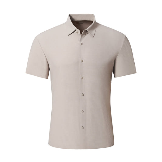 Stitchless Stretch Poplin SS Shirt KHAKI - My Men's Shop