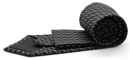 Mens Dads Classic Black Striped Pattern Business Casual Necktie & Hanky Set C-1