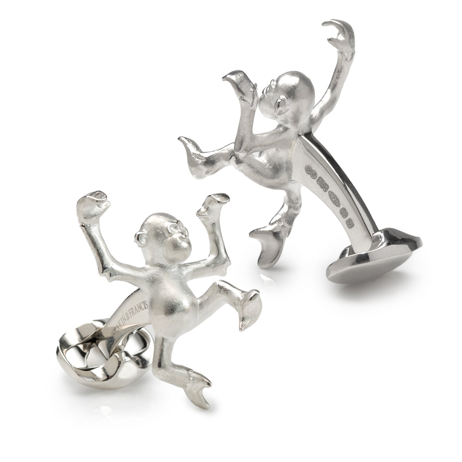 Sterling Silver Dancing Monkey Cufflinks - My Men's Shop