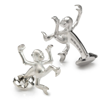 Sterling Silver Dancing Monkey Cufflinks - My Men's Shop