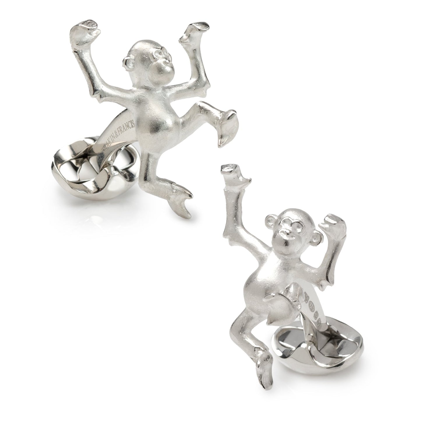 Sterling Silver Dancing Monkey Cufflinks - My Men's Shop