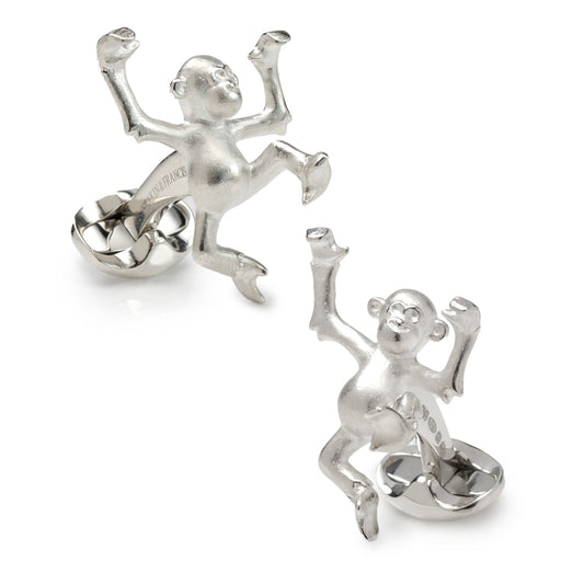 Sterling Silver Dancing Monkey Cufflinks - My Men's Shop