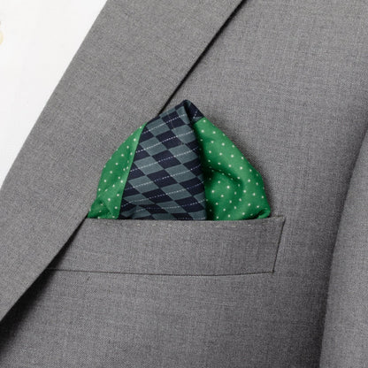 Pañuelo de bolsillo con estampado de lunares Argyle y varios bolsillos