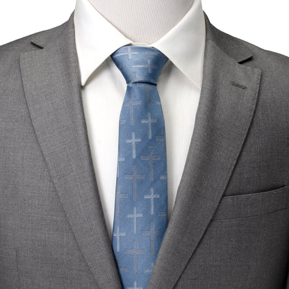 Corbata Texturizada Cruzada Azul para Hombre