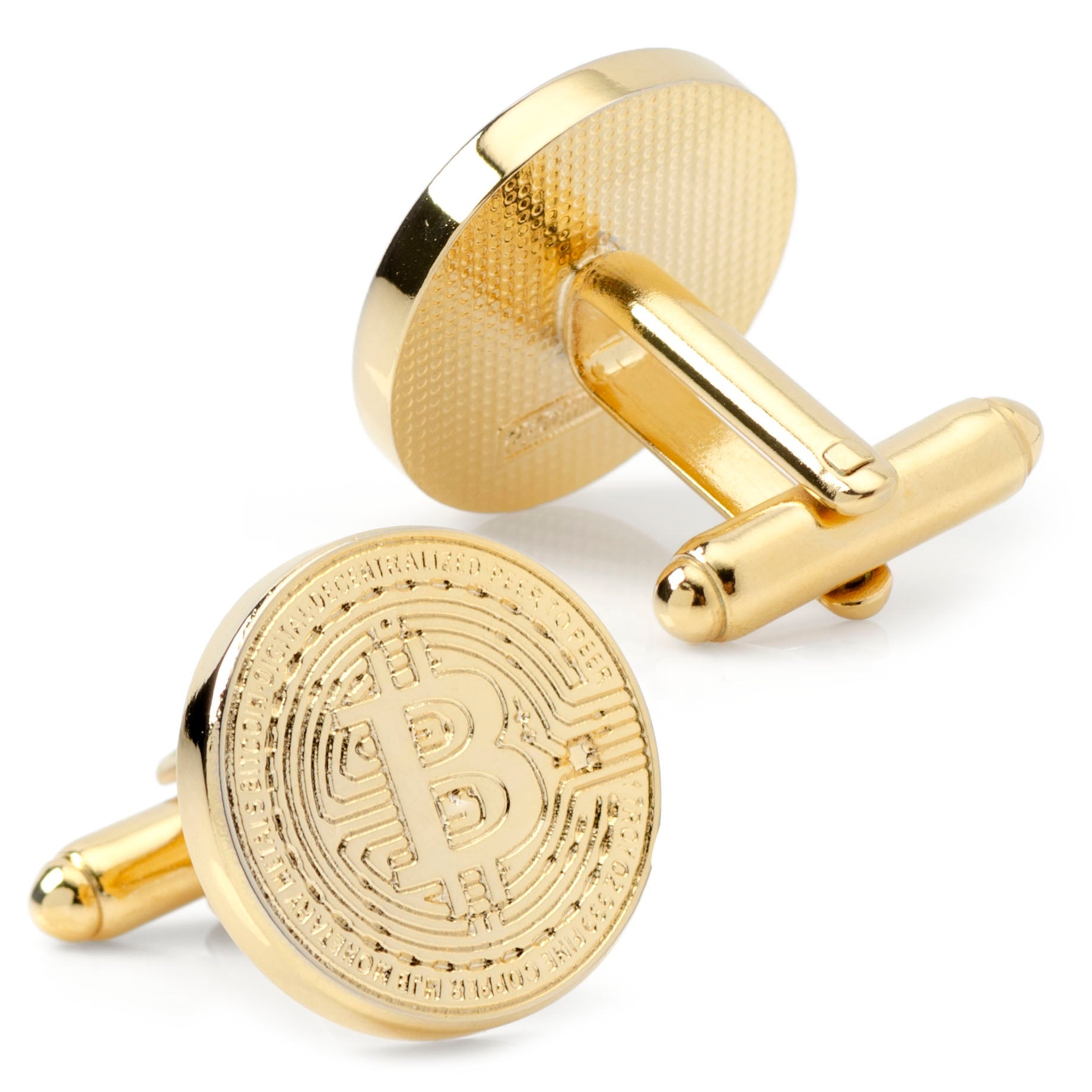 Crypto Bitcoin Debossed Cufflink - My Men's Shop