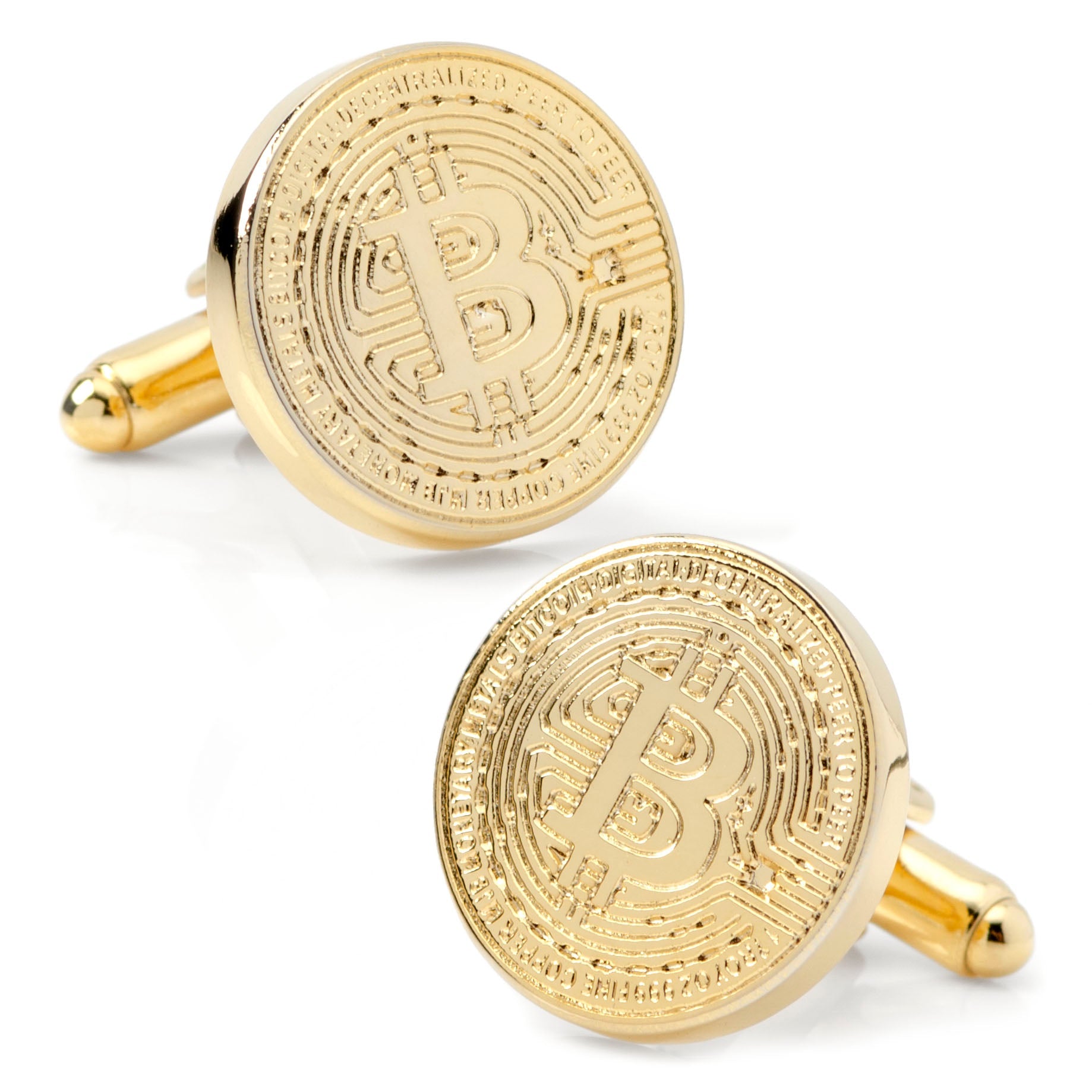 Crypto Bitcoin Debossed Cufflink - My Men's Shop