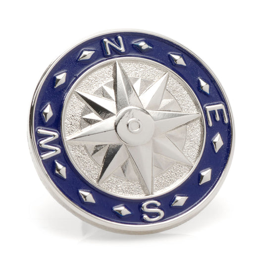 Pin de solapa de brújula azul