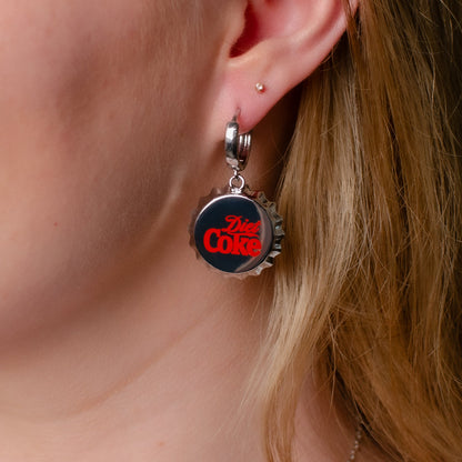 Pendientes de tapón de botella de Diet Coke