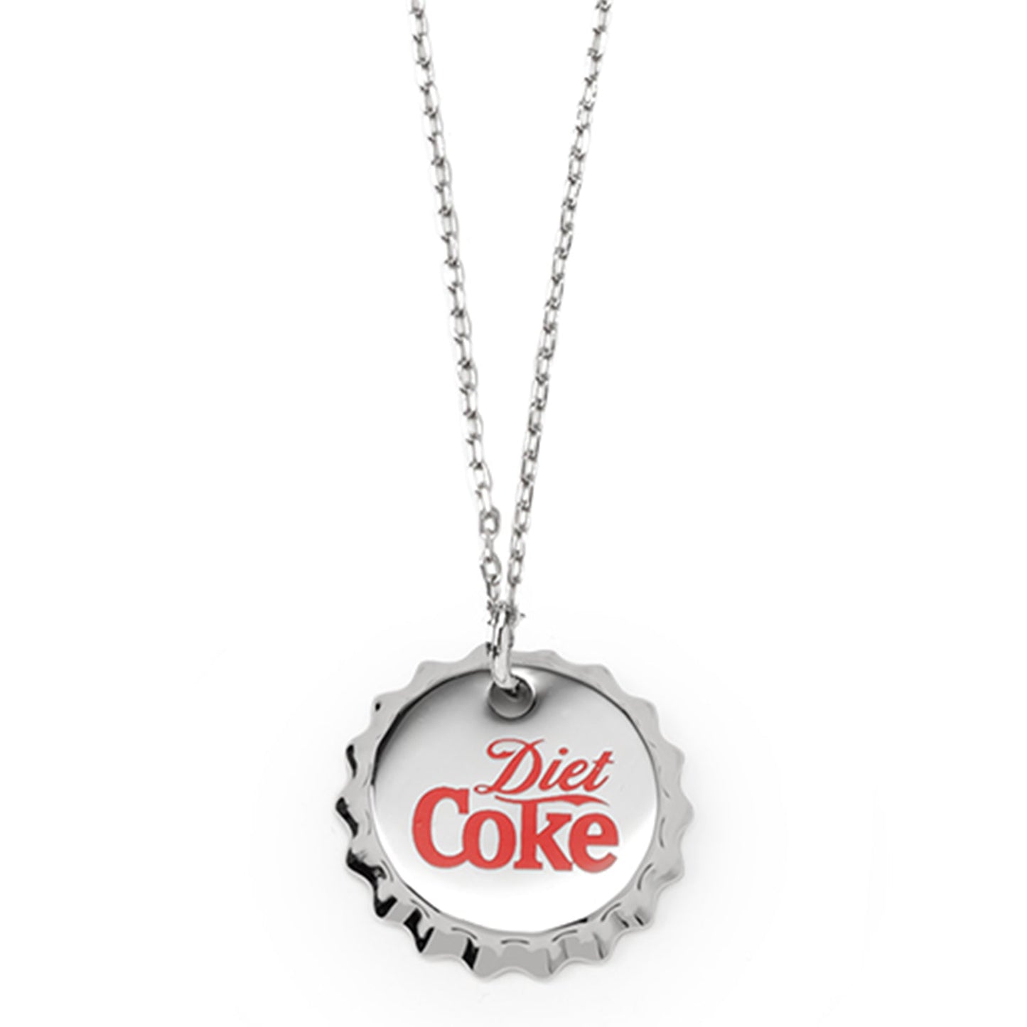 Collar rojo con tapón de botella de Diet Coke