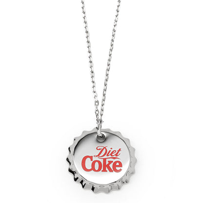 Collar rojo con tapón de botella de Diet Coke