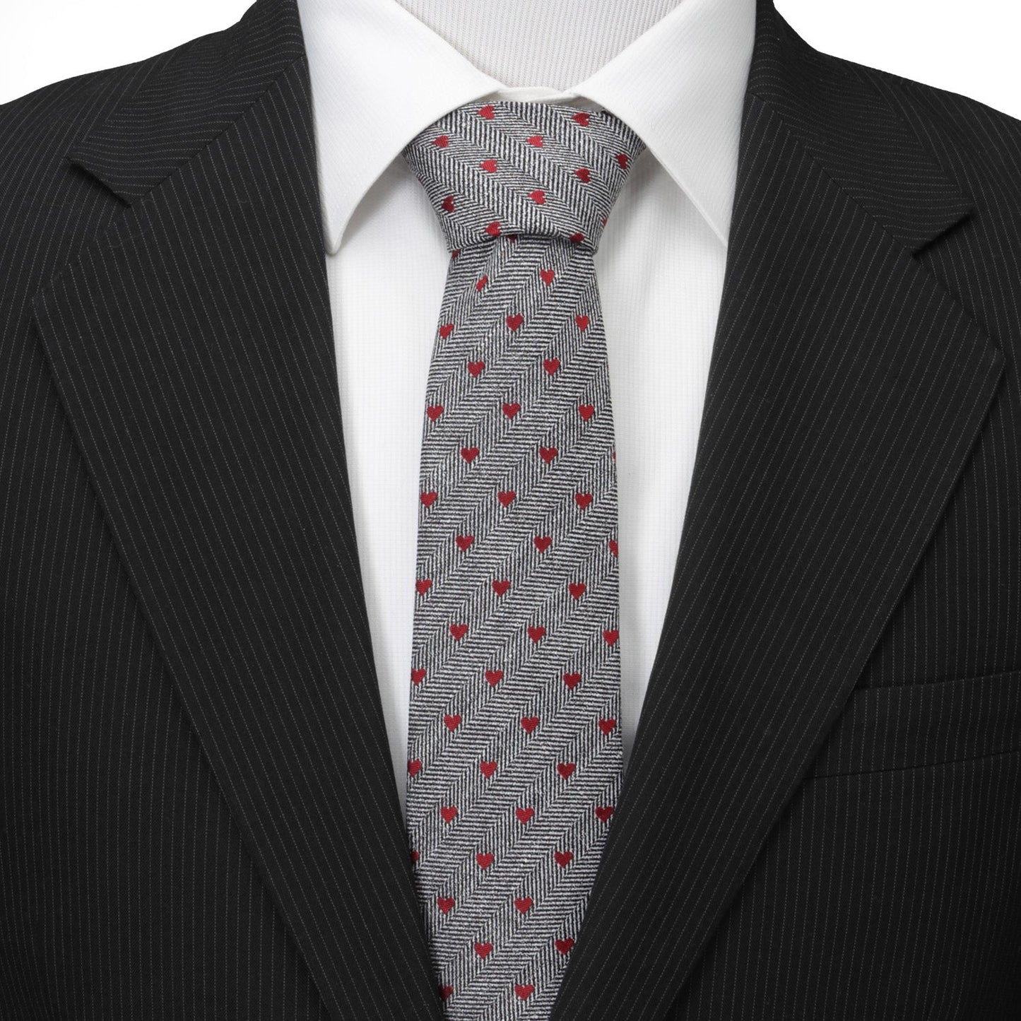 Corbata de hombre con diseño de espiga y corazón