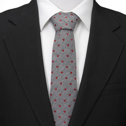 Corbata de hombre con diseño de espiga y corazón