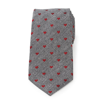 Corbata de hombre con diseño de espiga y corazón