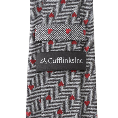 Corbata de hombre con diseño de espiga y corazón