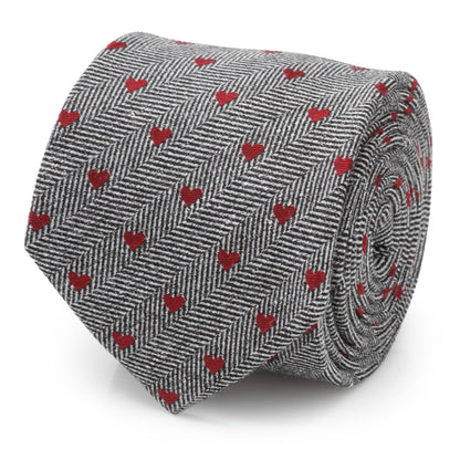 Corbata de hombre con diseño de espiga y corazón