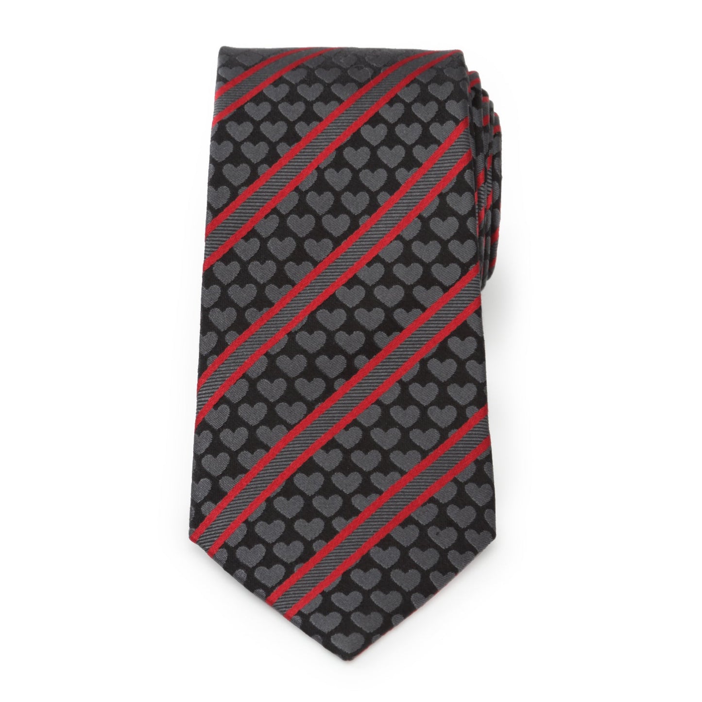 Black Heart Striped Men's Tie - My Men's Shop