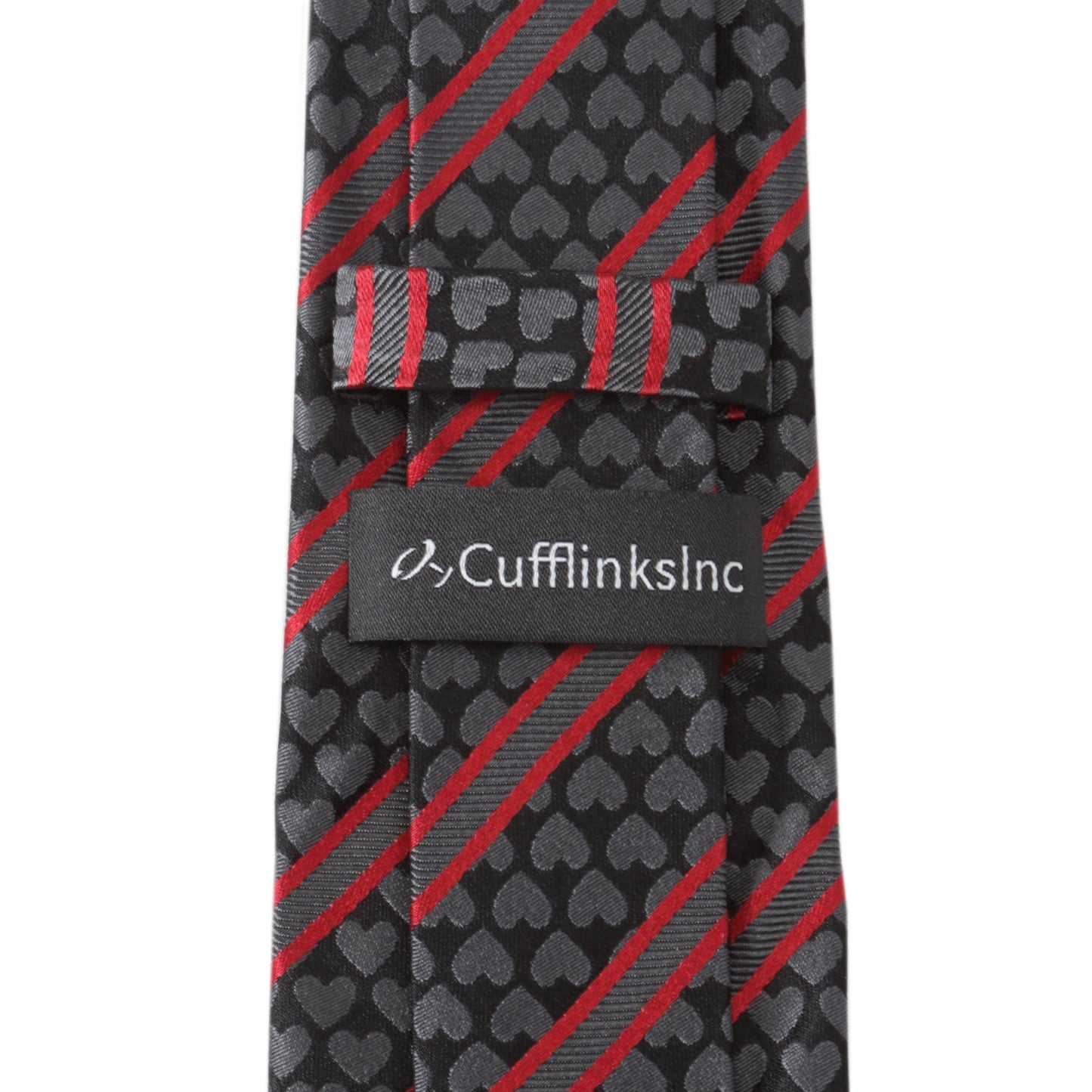 Black Heart Striped Men's Tie - My Men's Shop