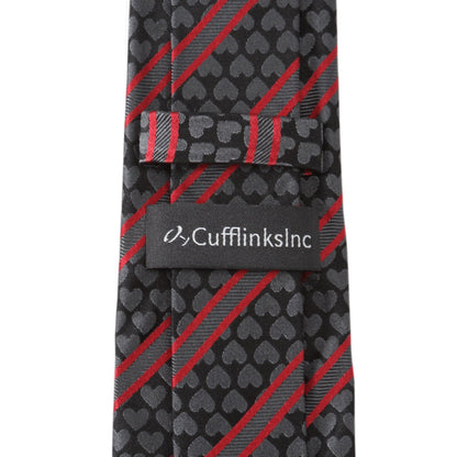 Black Heart Striped Men's Tie - My Men's Shop
