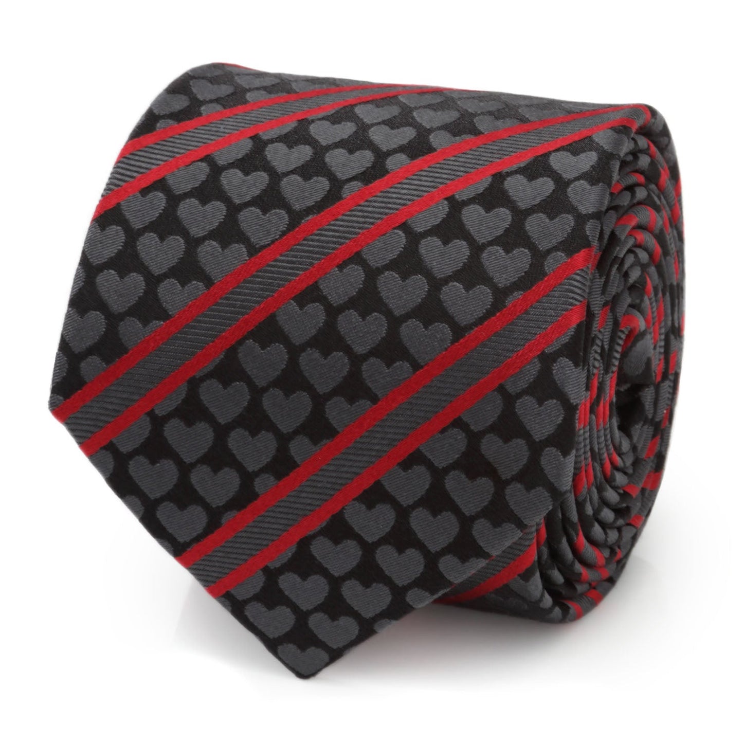 Black Heart Striped Men's Tie - My Men's Shop