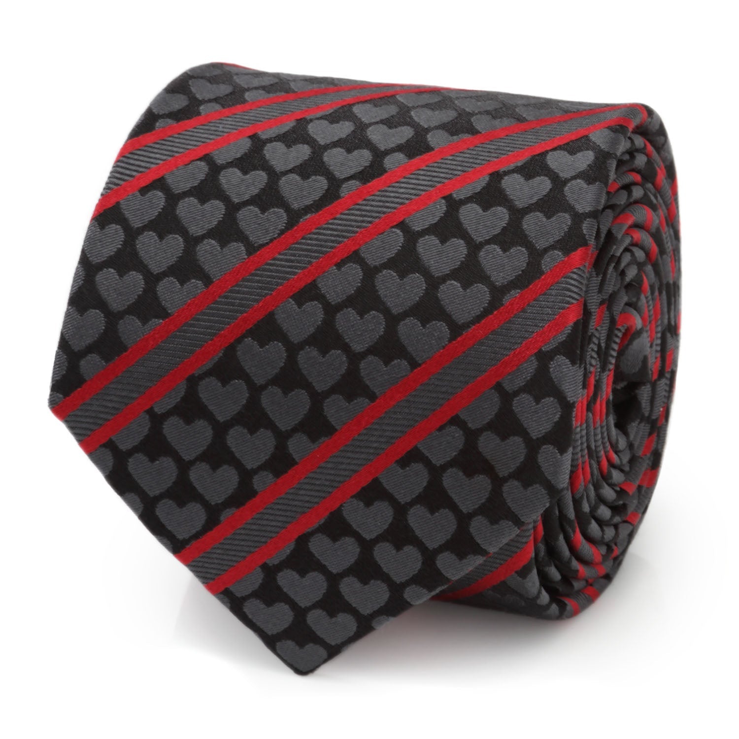 Black Heart Striped Men's Tie - My Men's Shop