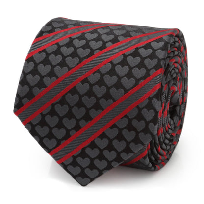 Black Heart Striped Men's Tie - My Men's Shop