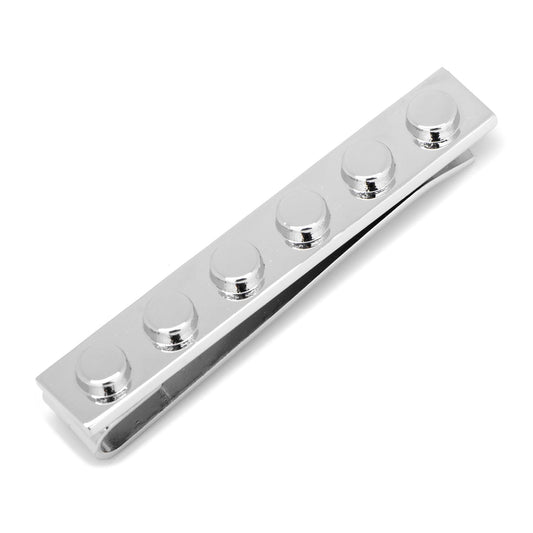Pasador de Corbata Bloque de Construcción Plateado