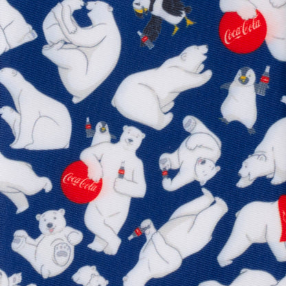 Corbata de hombre azul marino con oso polar de Coca-Cola
