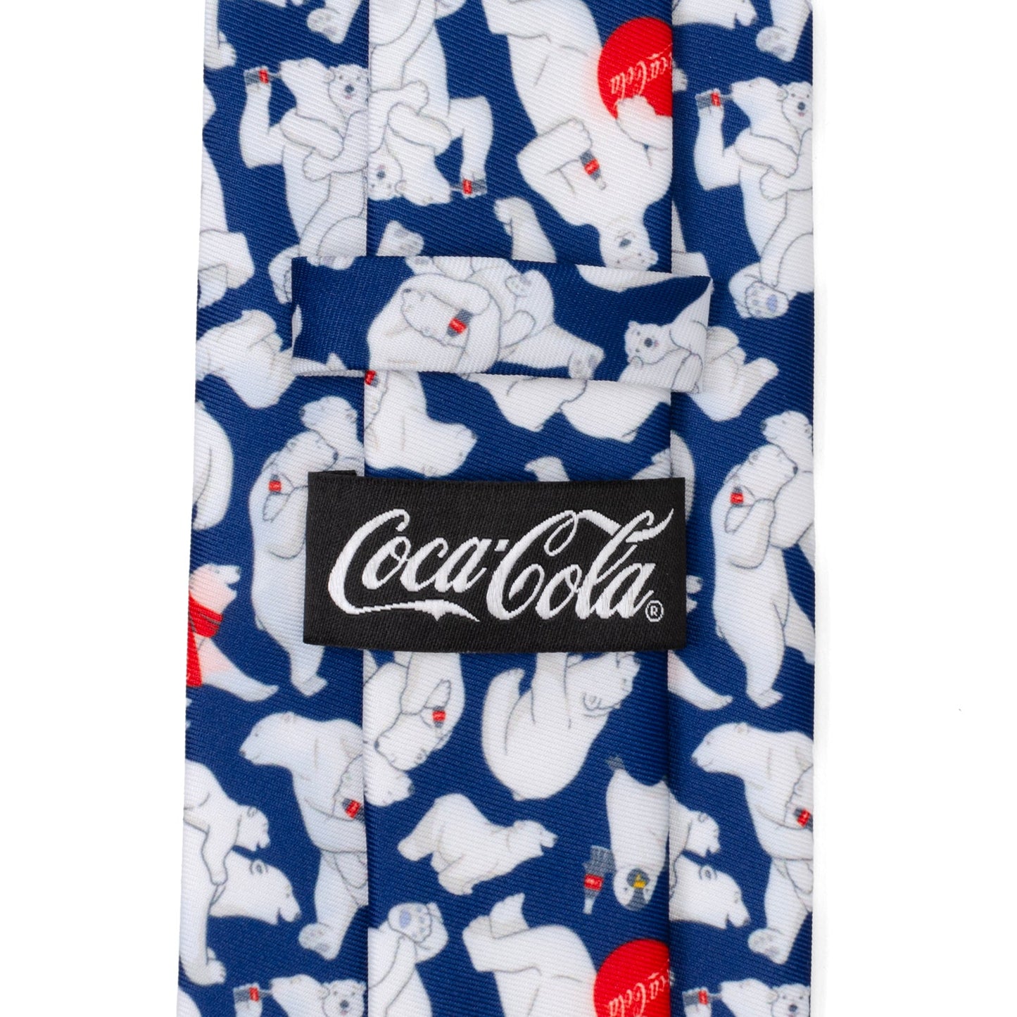 Corbata de hombre azul marino con oso polar de Coca-Cola