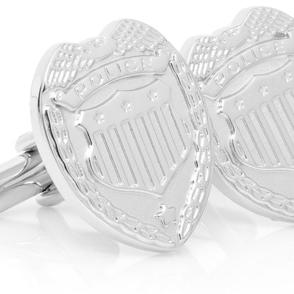 Silver Police Badge Cufflinks - My Men's Shop