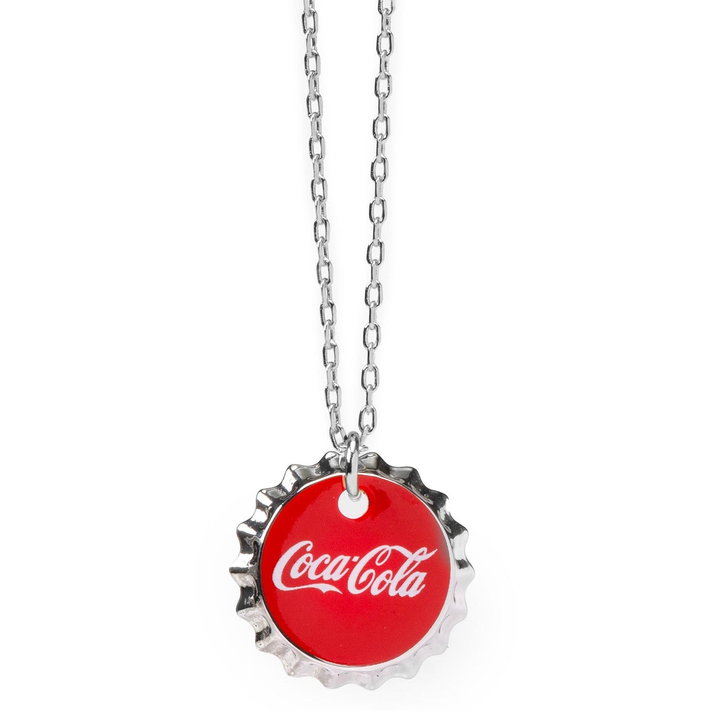 Collar con tapa de botella roja de Coca-Cola