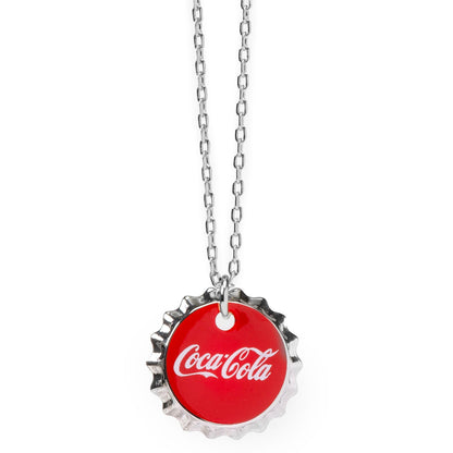 Collar con tapa de botella roja de Coca-Cola