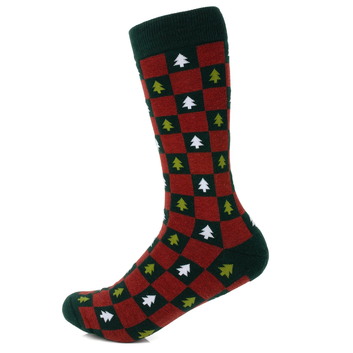 Christmas Tree Red Green Checkered Men's Socks - My Men's Shop