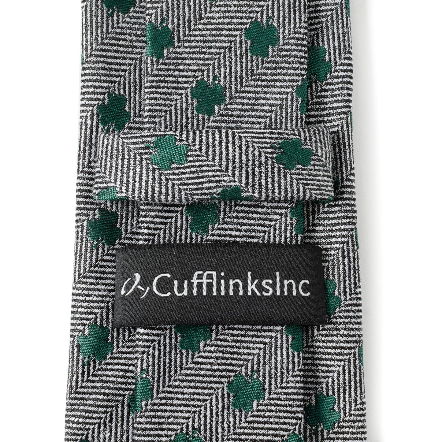 Corbata de hombre con trébol y diseño de espiga