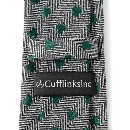 Corbata de hombre con trébol y diseño de espiga
