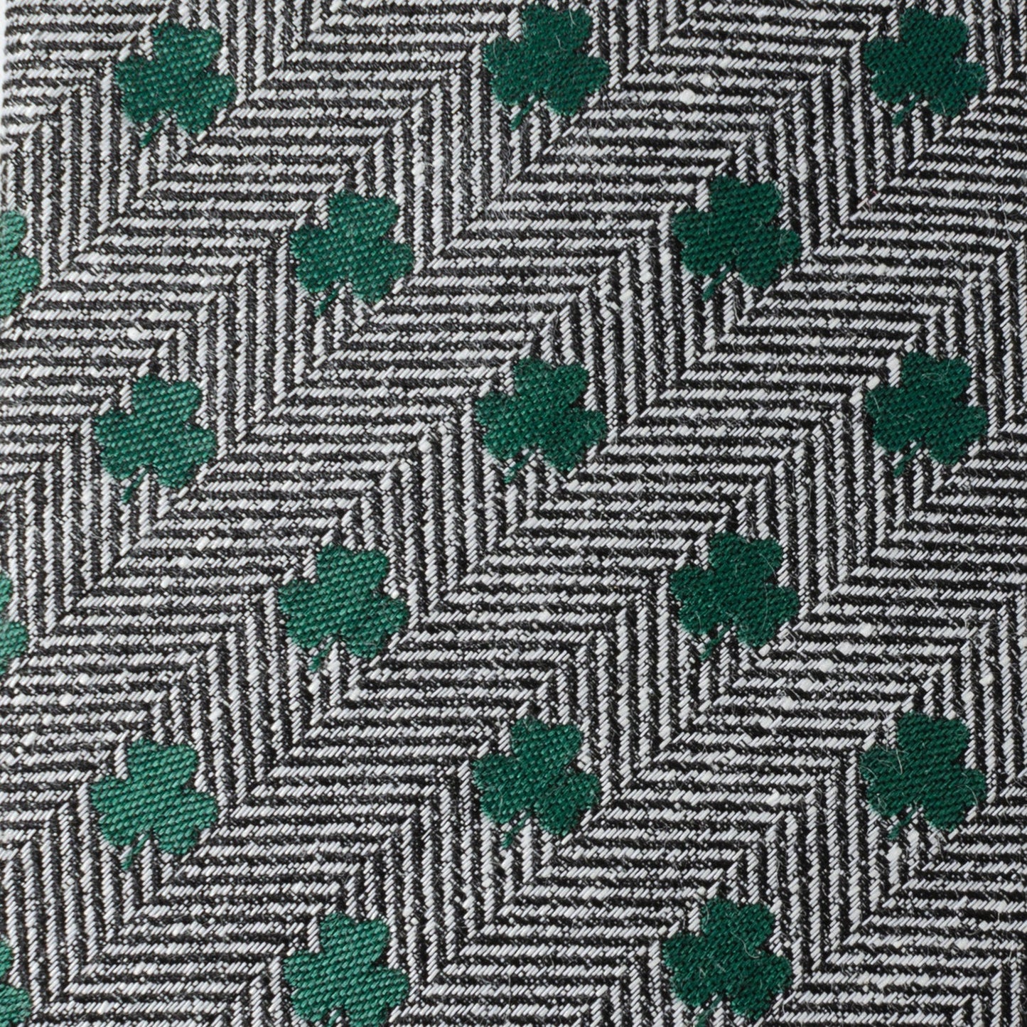 Corbata de hombre con trébol y diseño de espiga