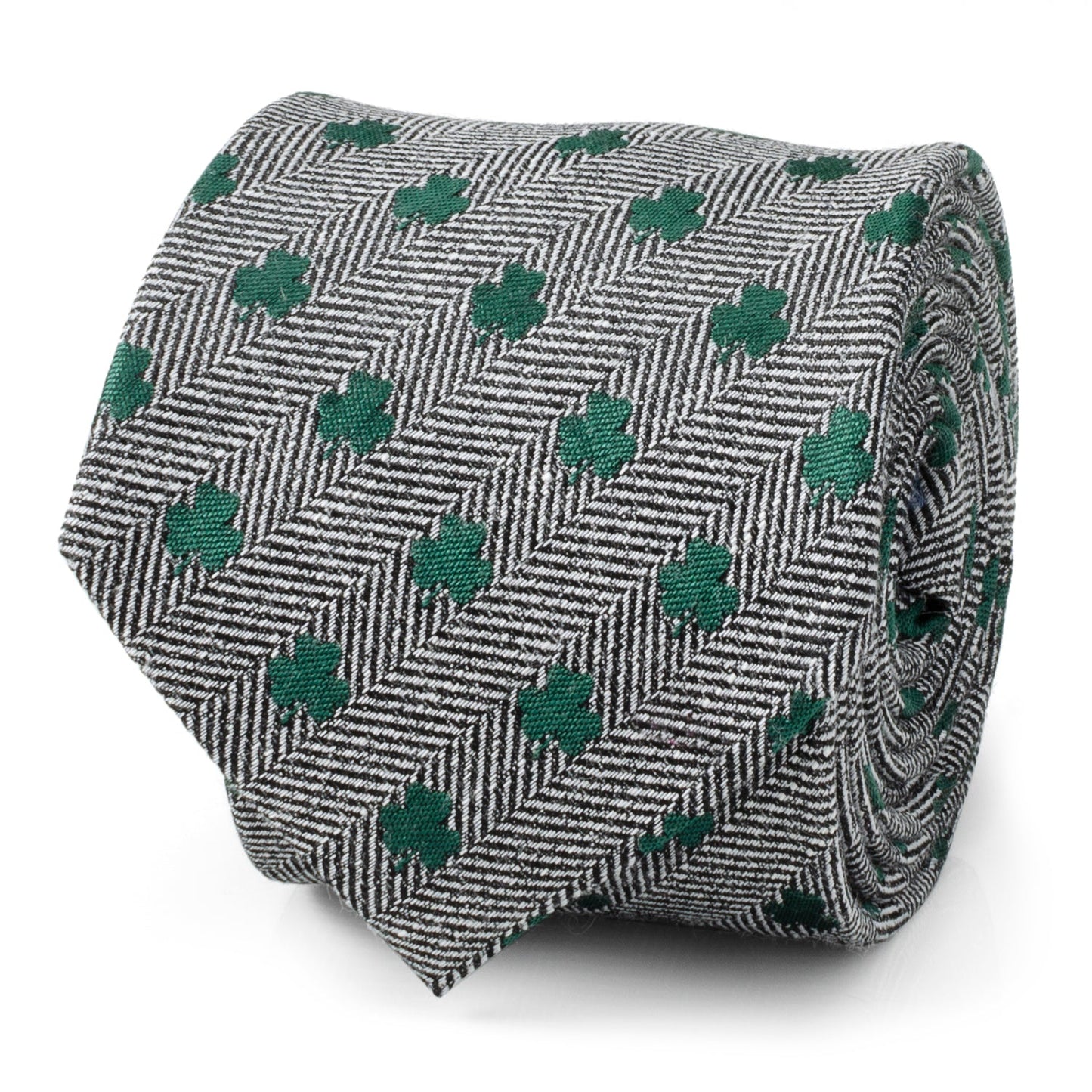 Corbata de hombre con trébol y diseño de espiga