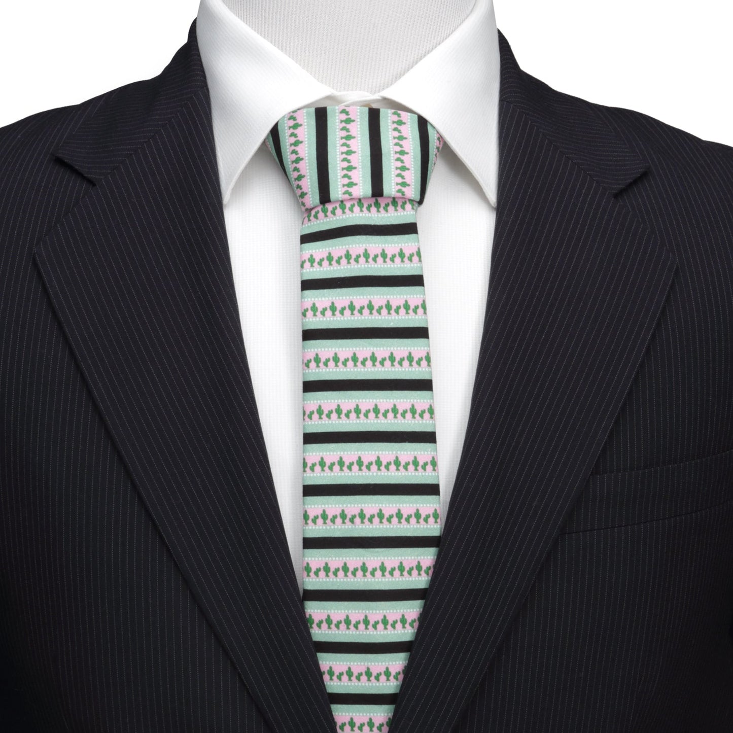 Texas Cactus Stripe Sage Men’s Tie - My Men's Shop
