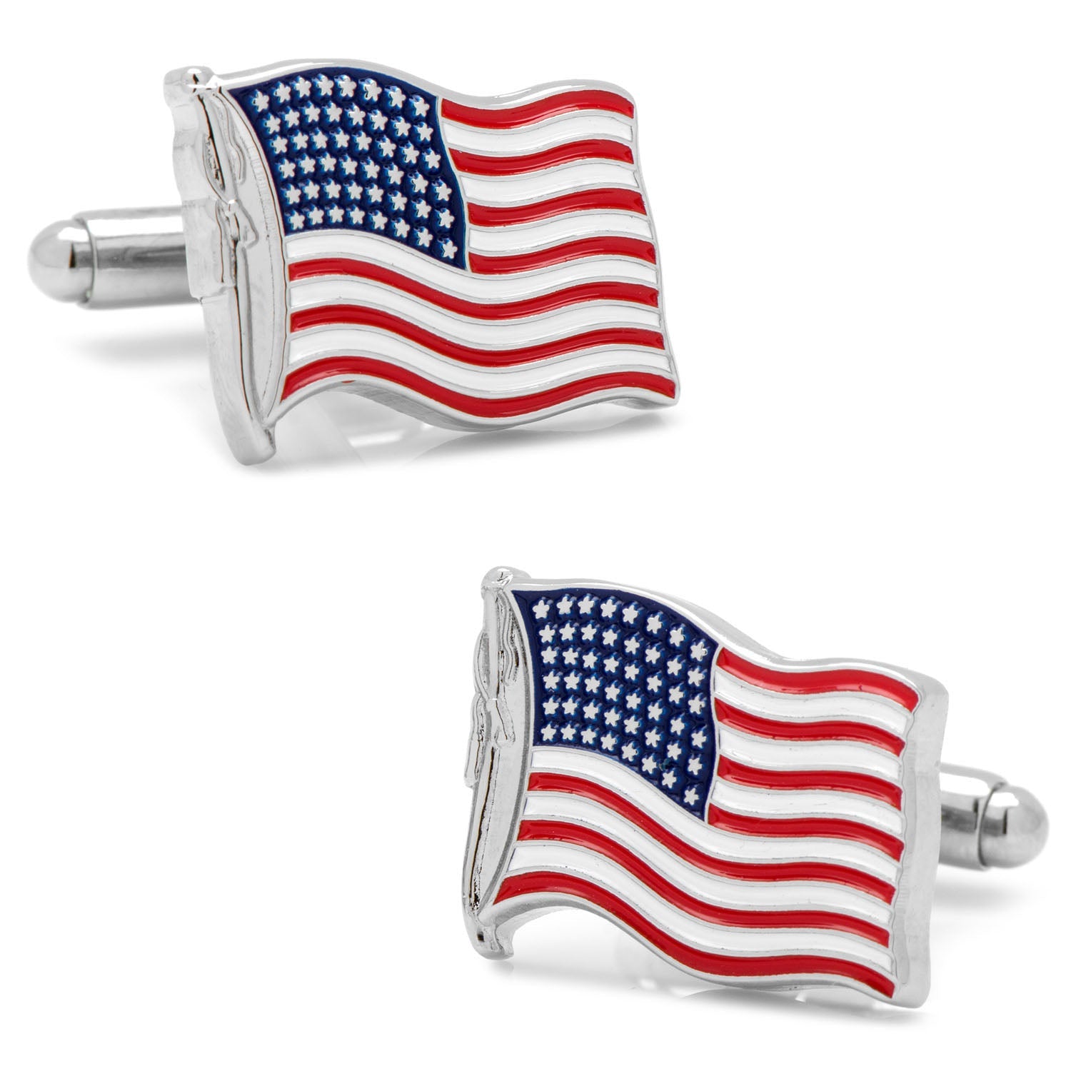 American Waving Flag Cufflinks and Tie Bar Gift Set - My Men's Shop