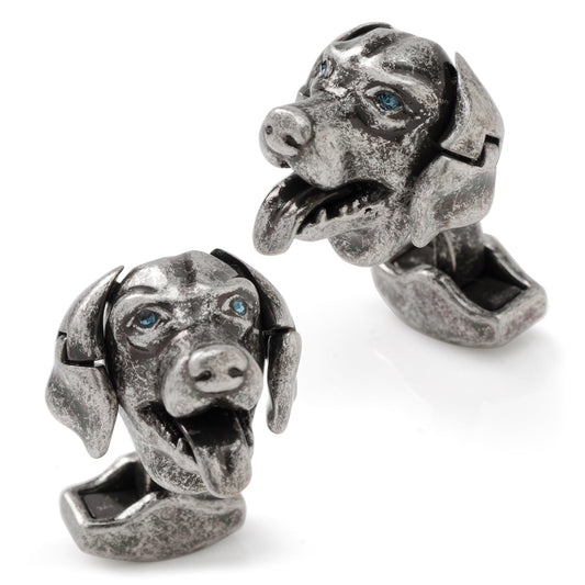 Swarovski Blue Eyed Mechanical Labrador Cufflinks - My Men's Shop