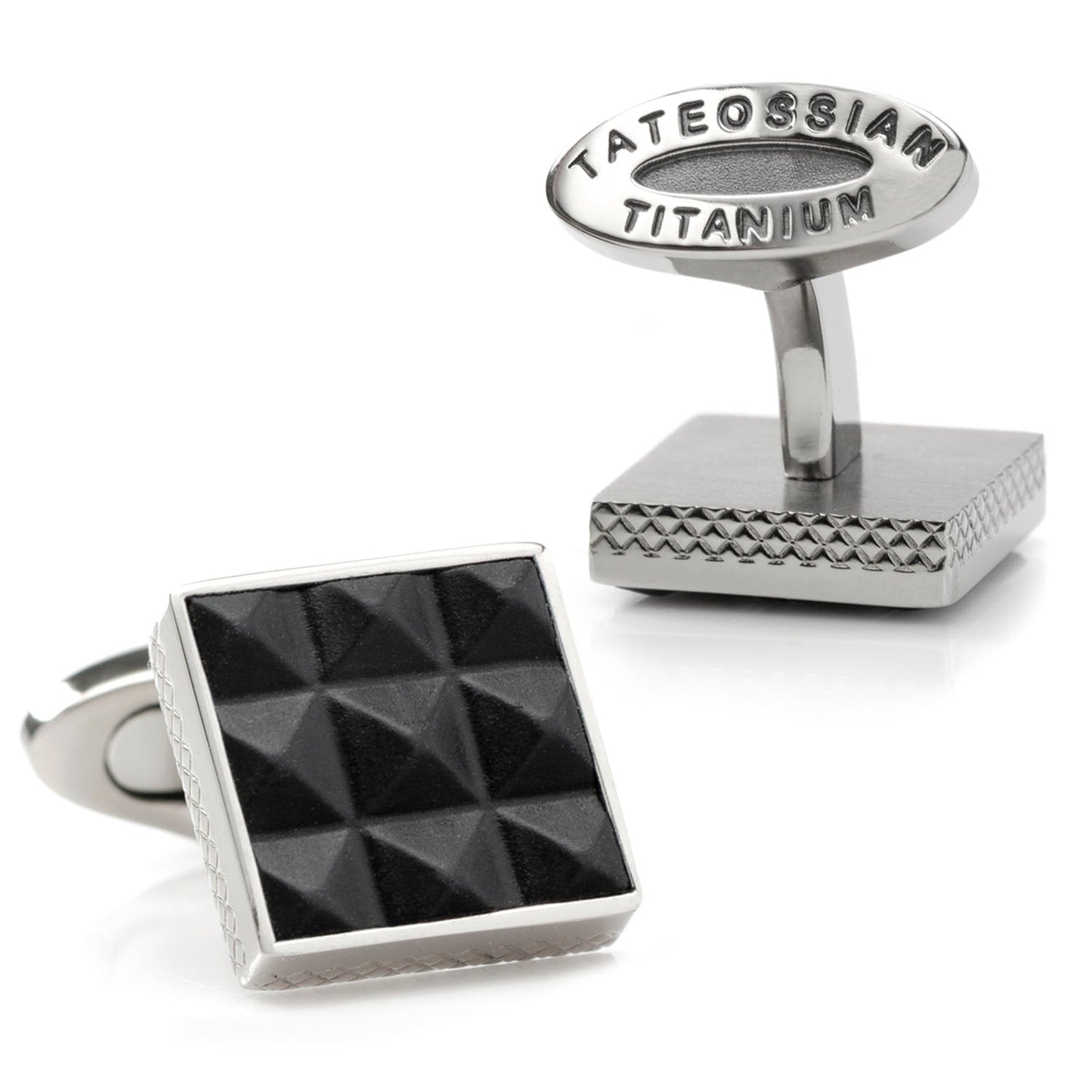 Pyramids Leather and Titanium Cufflinks - My Men's Shop