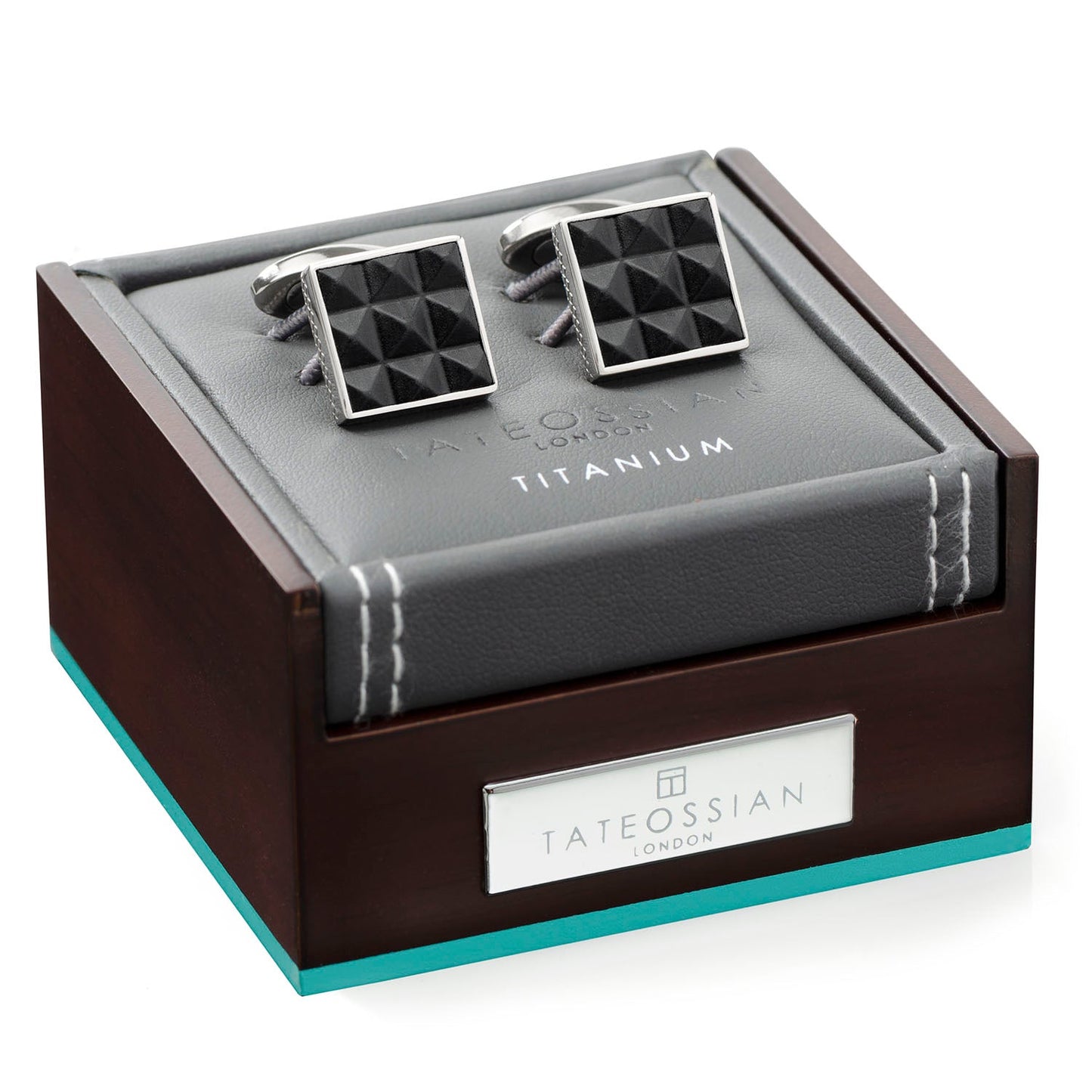 Pyramids Leather and Titanium Cufflinks - My Men's Shop