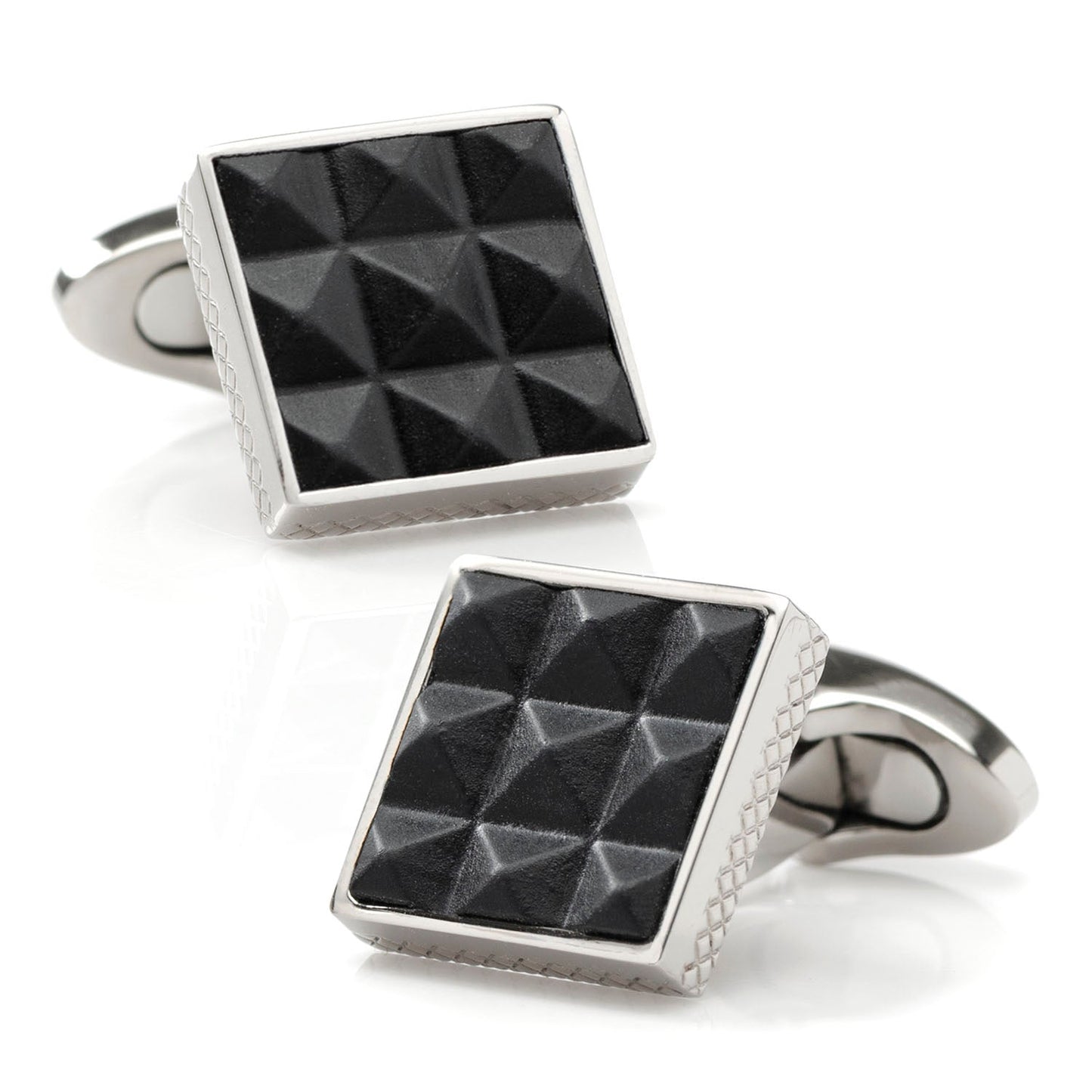 Pyramids Leather and Titanium Cufflinks - My Men's Shop