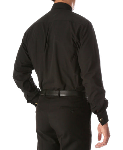 Men's Clergy Shirt with Tab Collar – Black or White, S to 7XL