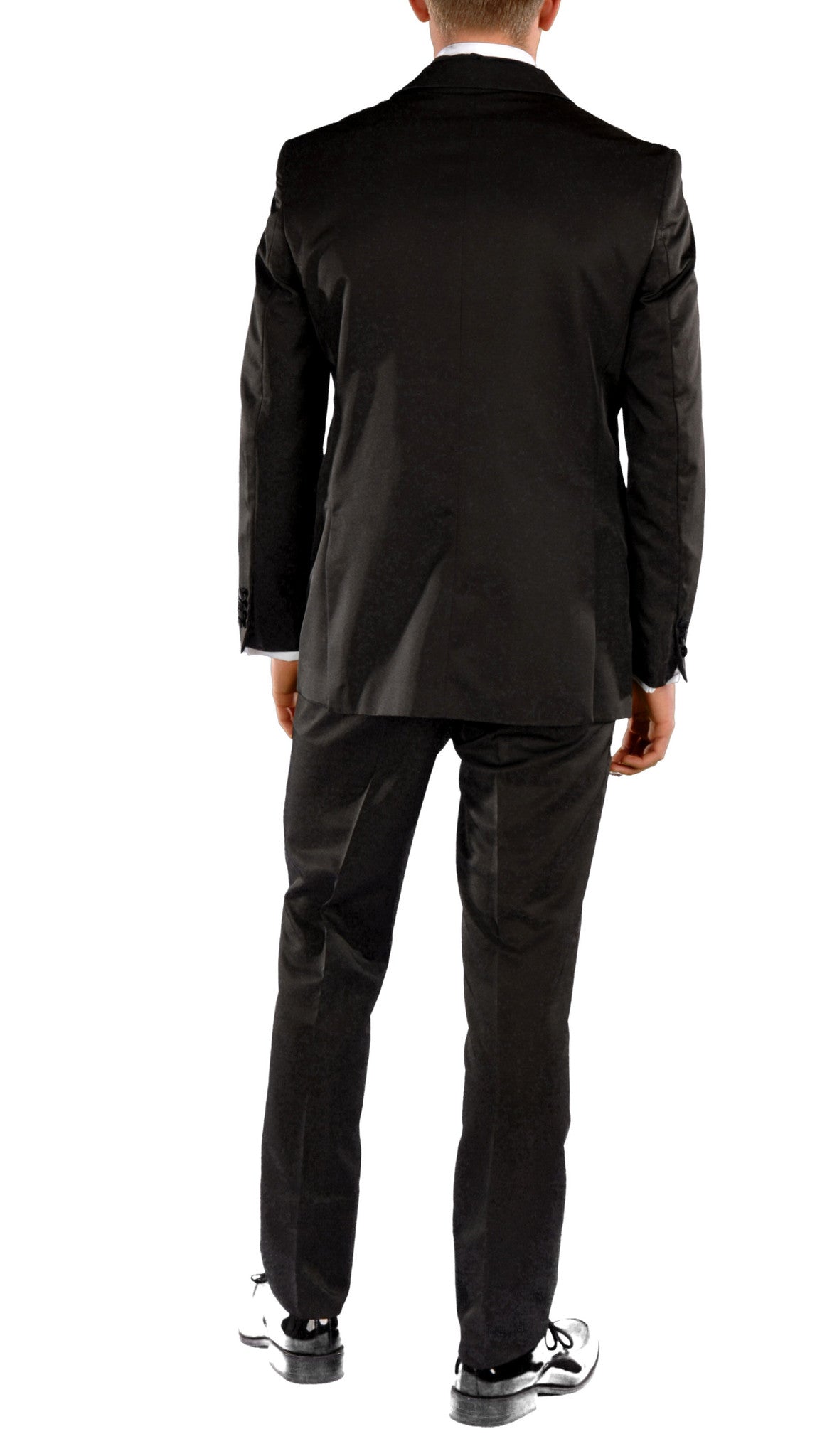 Black Slim Fit Peak Lapel 2pc Tuxedo - Crisp