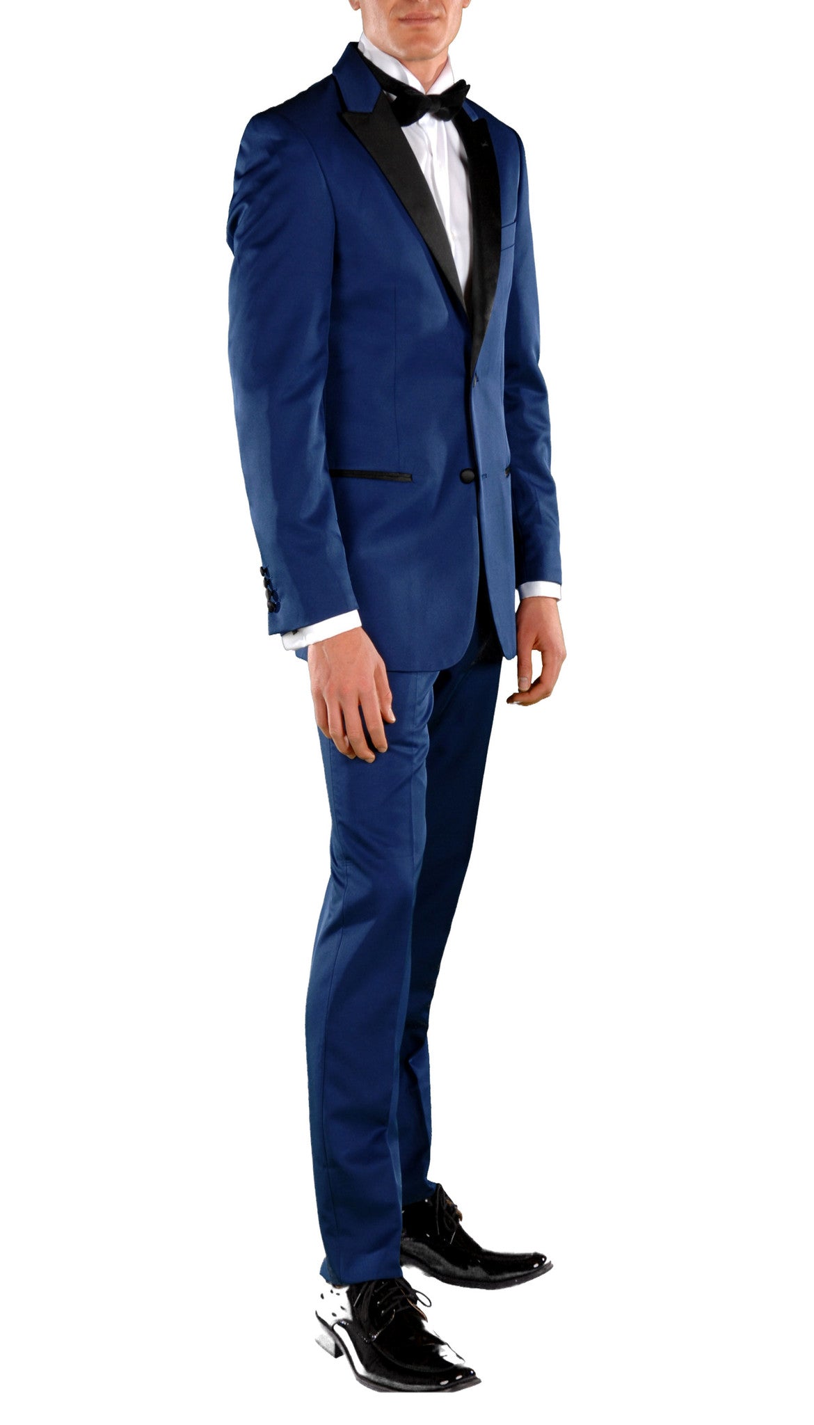 Dark Blue Slim Fit Peak Lapel 2pc Tuxedo - Crisp