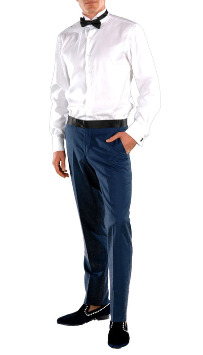 Dark Blue Slim Fit Peak Lapel 2pc Tuxedo - Crisp