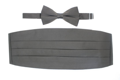 Men's Brown Satin Cummerbund & Bow Tie Set – Adjustable Tuxedo Set