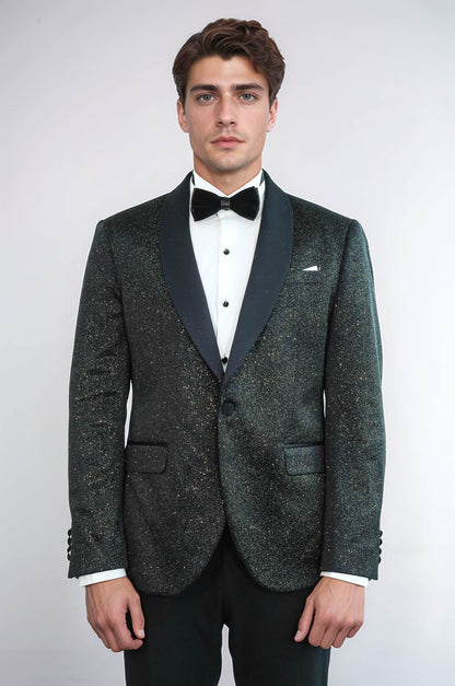 Shawl Lapel Slim Fit Blazer Men Tuxedo Jacket - Wessi